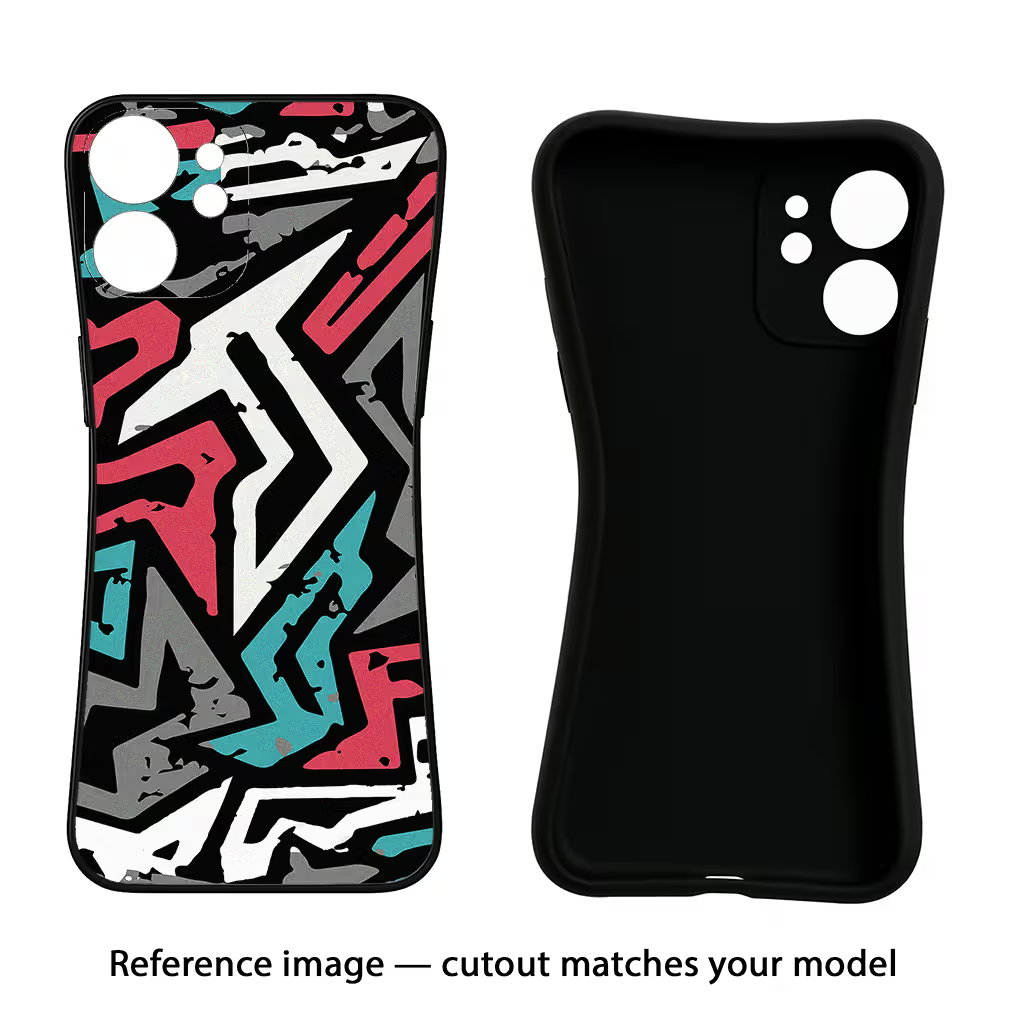 Geometric Graffiti Oppo A18/Oppo A38 Black Soft Case Back Cover by Casekaro