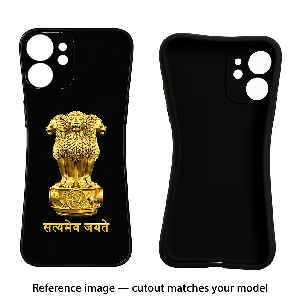 Satyamev Jayate Golden Oppo A18/Oppo A38 Black Soft Case Back Cover by Casekaro