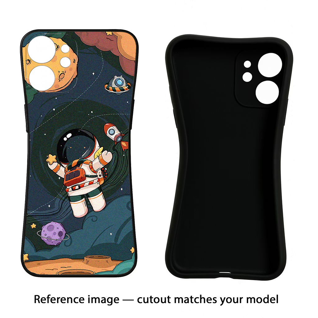Cartoon Astronaut CMF by Nothing Phone 1 Black Soft Case Back Cover by Casekaro