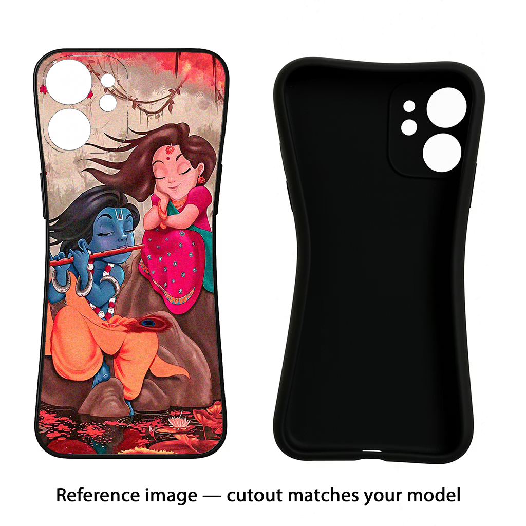 Radhe Krishna CMF by Nothing Phone 1 Black Soft Case Back Cover by Casekaro