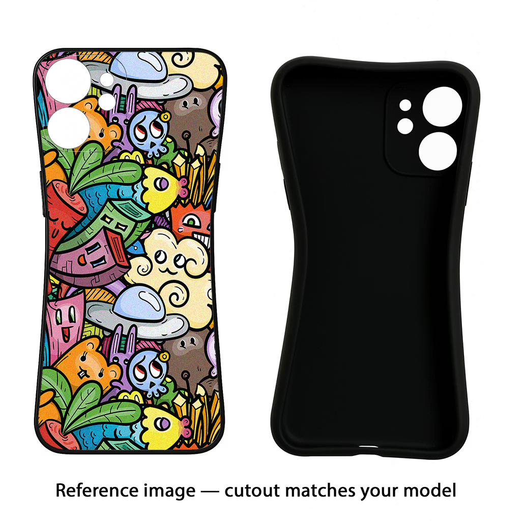 Veggie Doodle CMF by Nothing Phone 1 Black Soft Case Back Cover by Casekaro