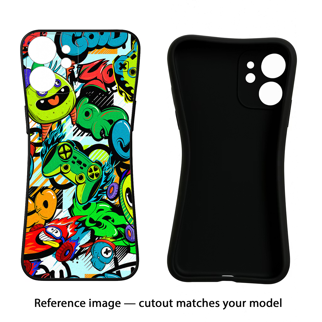 Game Doodle CMF by Nothing Phone 1 Black Soft Case Back Cover by Casekaro