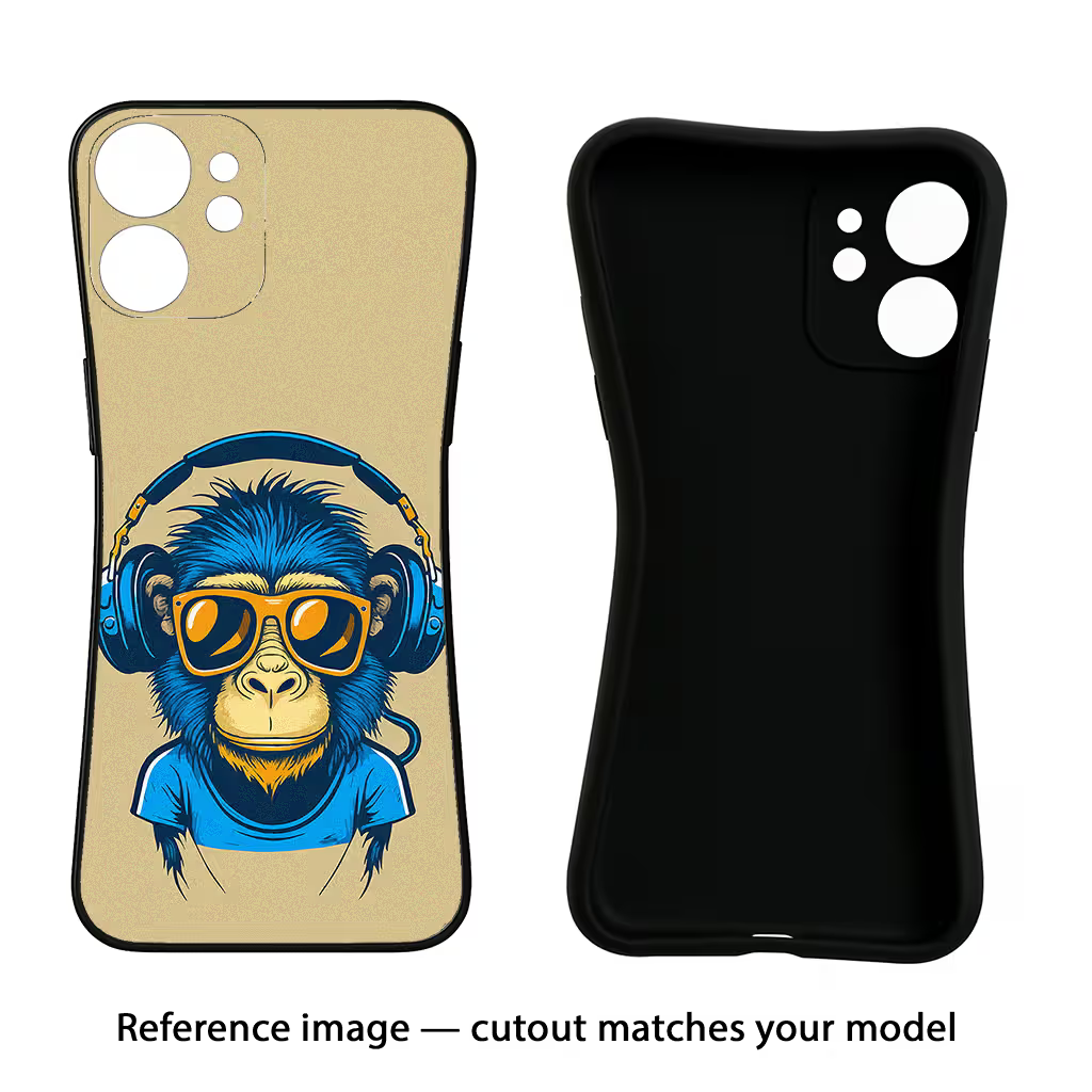 Monkey Headphone Oppo A18/Oppo A38 Black Soft Case Back Cover by Casekaro