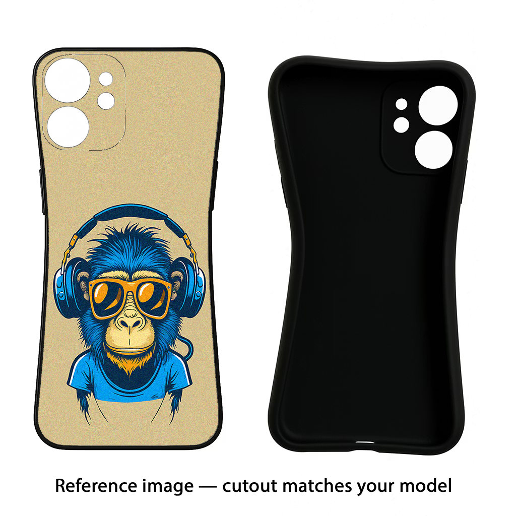 Monkey Headphone Samsung S24 FE 5G Black Soft Case Back Cover by Casekaro