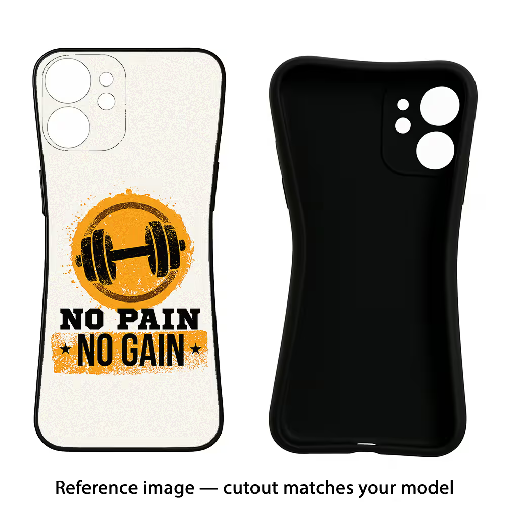 No Pain No Gain Oppo A18/Oppo A38 Black Soft Case Back Cover by Casekaro