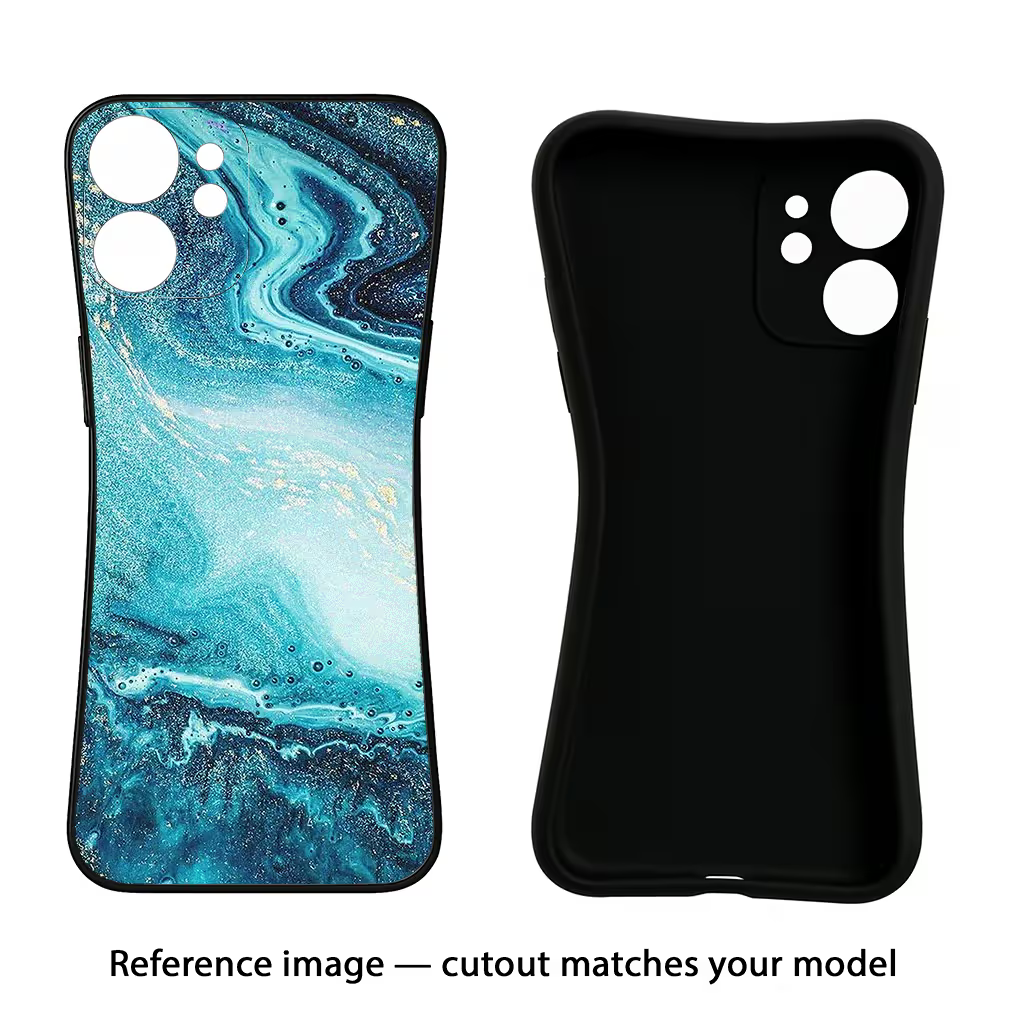 Blue Glitter Marble Samsung A56 5G Black Soft Case Back Cover by Casekaro
