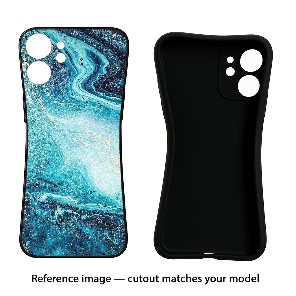 Blue Glitter Marble Samsung S24 FE 5G Black Soft Case Back Cover by Casekaro