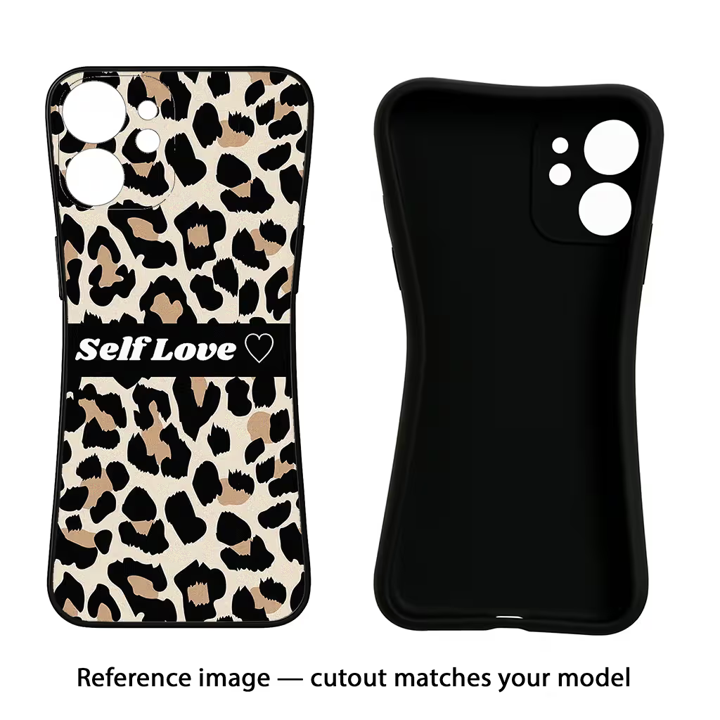 Leopard Print Self Love Samsung A56 5G Black Soft Case Back Cover by Casekaro