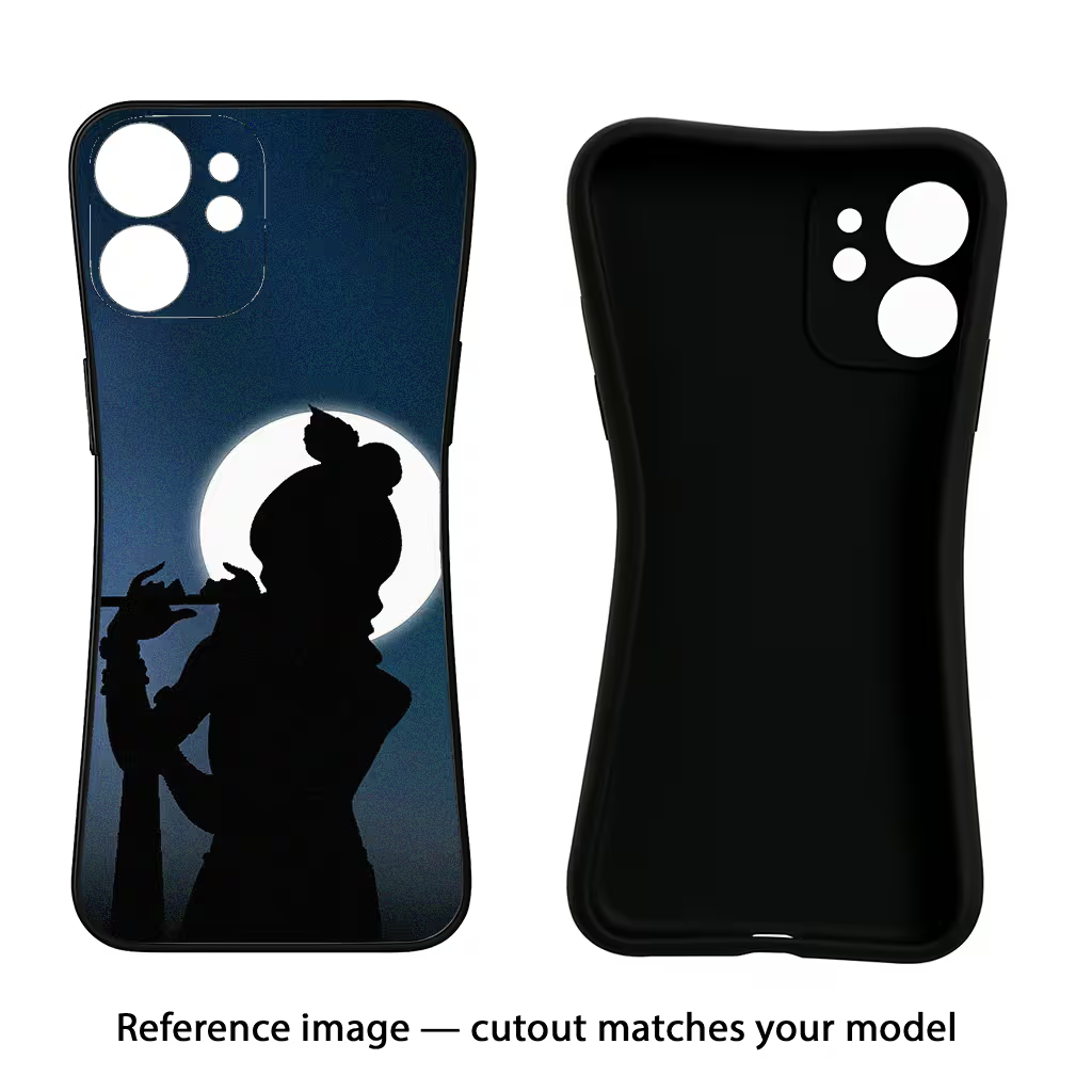 Shri Krishna Silhouette Vivo T4x 5G Black Soft Case Back Cover by Casekaro