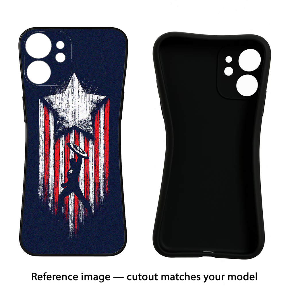 Captain America Marvel Art CMF by Nothing Phone 1 Black Soft Case Back Cover by Casekaro
