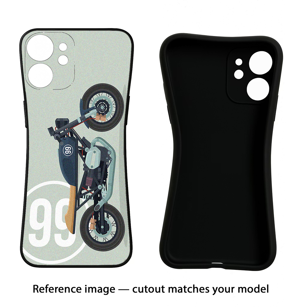 Classic Cafe Racer 99 iPhone 16 Pro Max Black Soft Case Back Cover by Casekaro