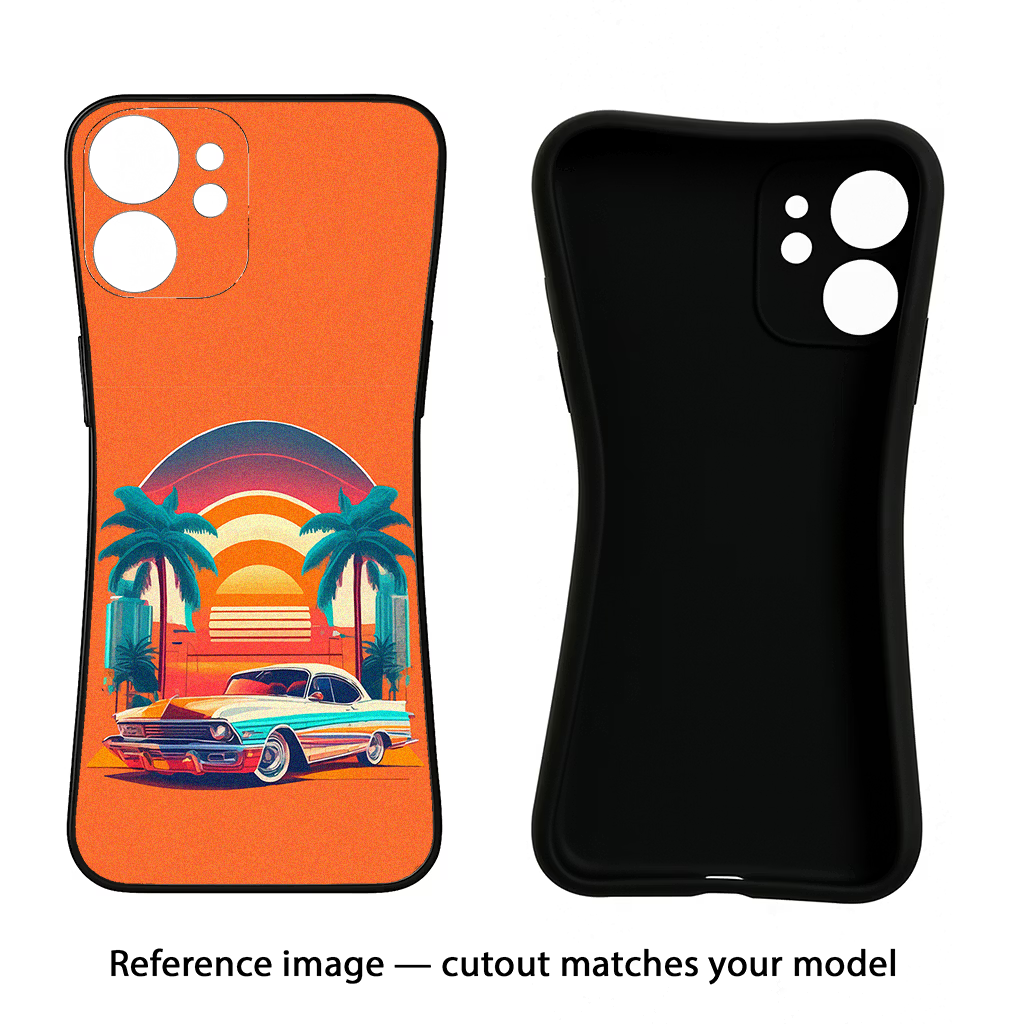 Palm Drive 80s Samsung S24 FE 5G Black Soft Case Back Cover by Casekaro