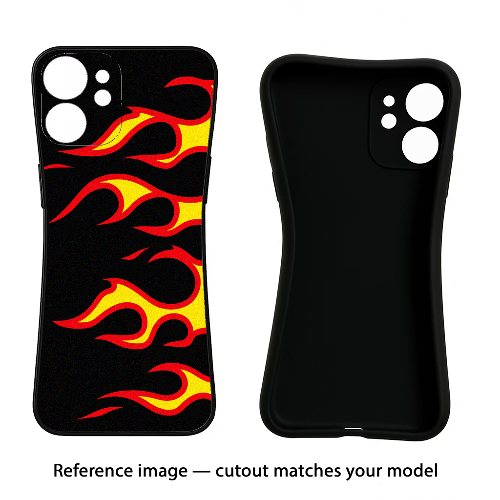 Side Sweep Flames CMF by Nothing Phone 1 Black Soft Case Back Cover by Casekaro