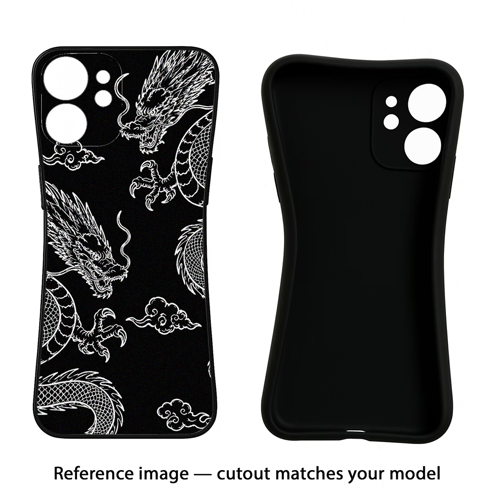 Twin Dragons iPhone 17 Black Soft Case Back Cover by Casekaro