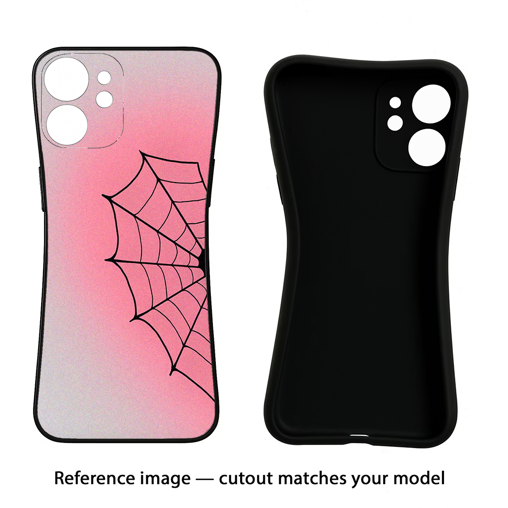 Pink Web Oppo A18/Oppo A38 Black Soft Case Back Cover by Casekaro