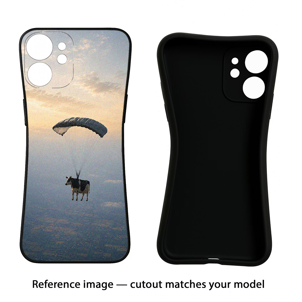 Skydiving Cow CMF by Nothing Phone 1 Black Soft Case Back Cover by Casekaro