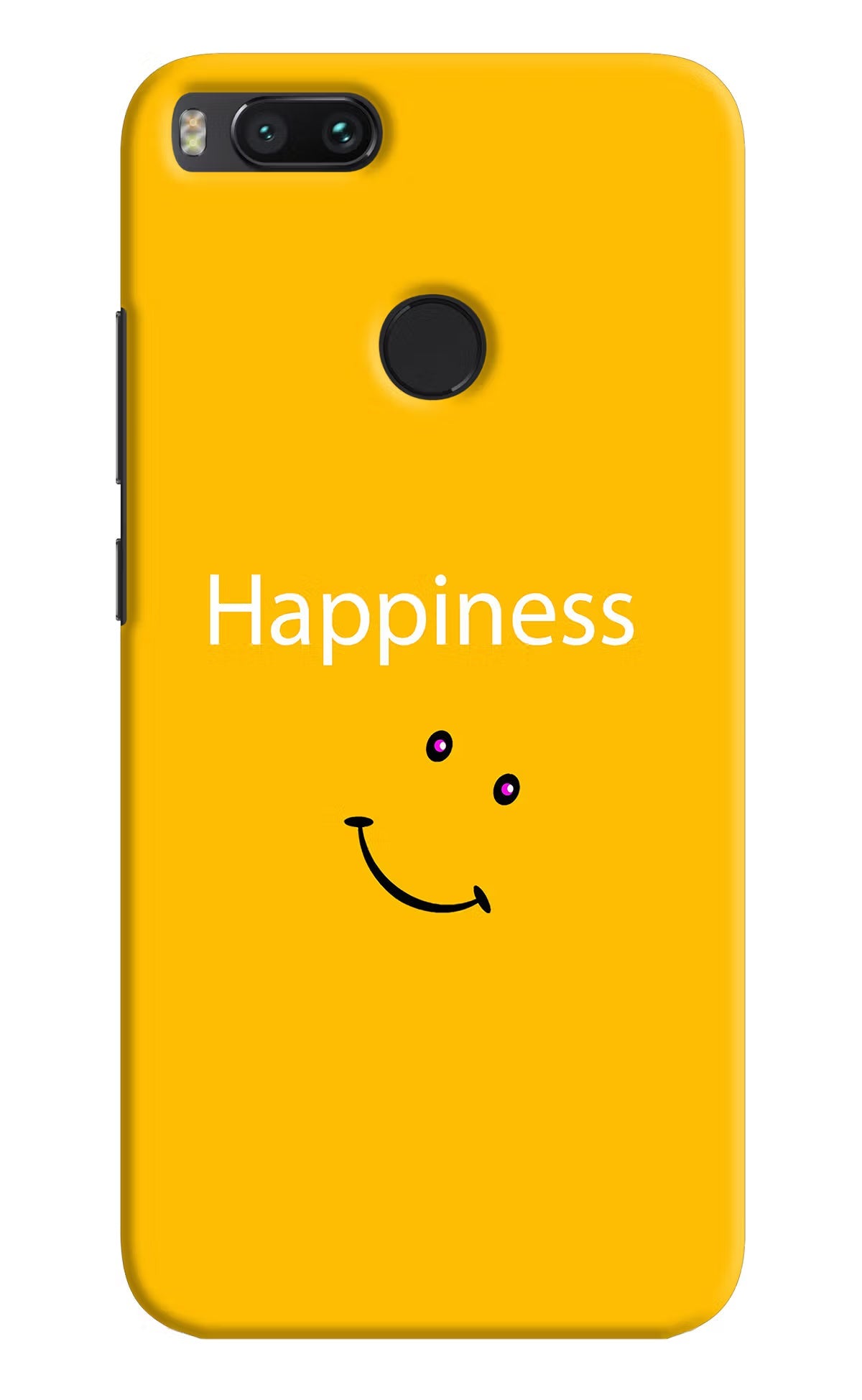Happiness With Smiley Mi A1 Hard Case Back Cover by Casekaro
