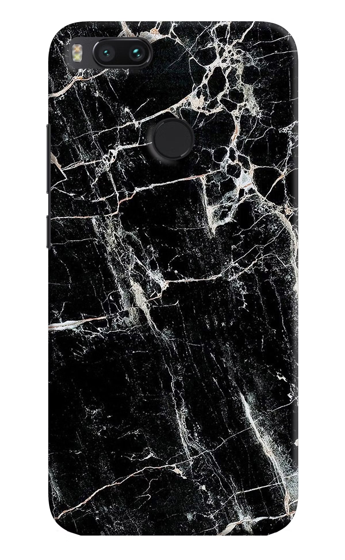 Black Marble Texture Mi A1 Hard Case Back Cover by Casekaro