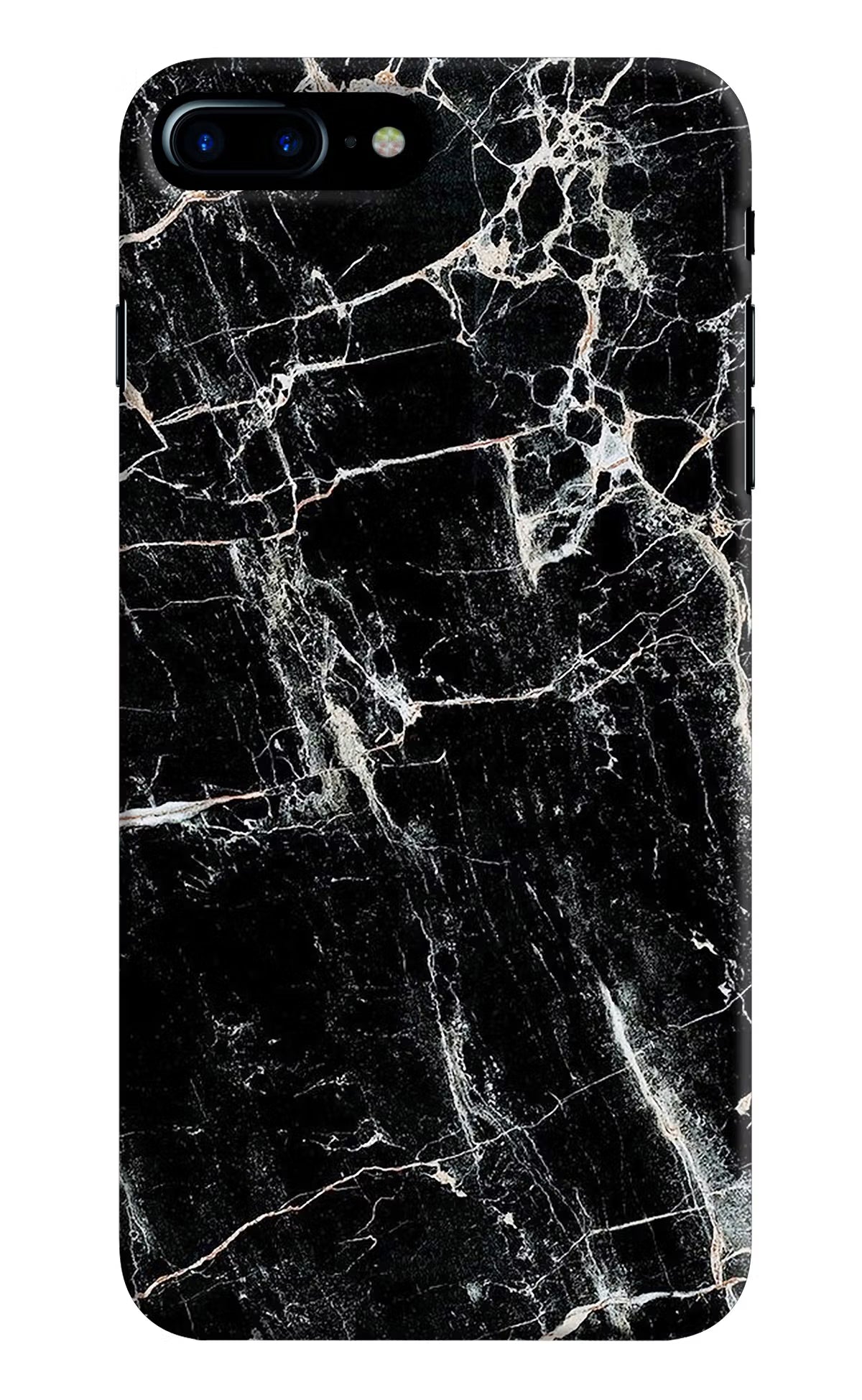 Black Marble Texture iPhone 8 Plus Hard Case Back Cover by Casekaro
