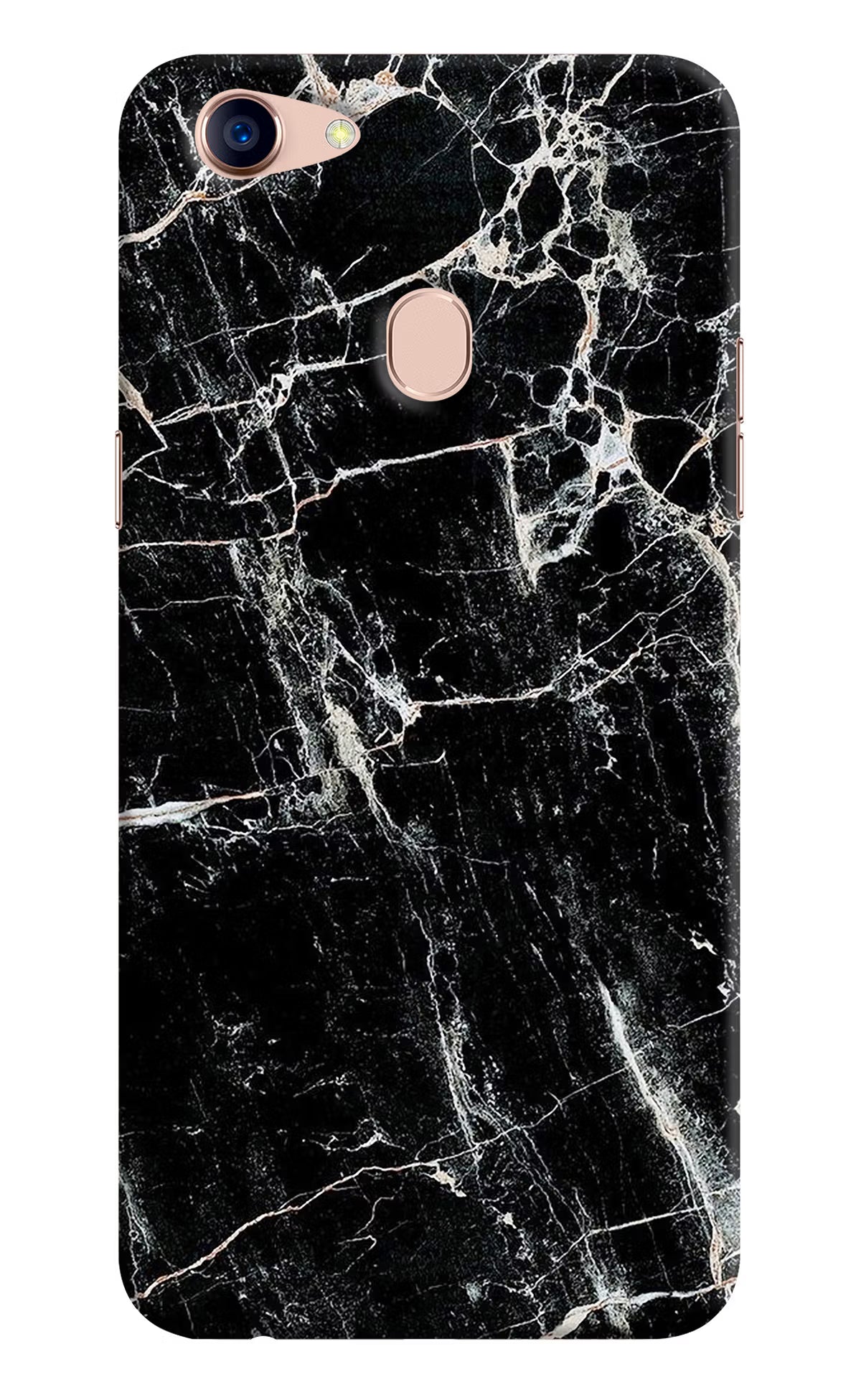 Black Marble Texture Oppo F5 Hard Case Back Cover by Casekaro