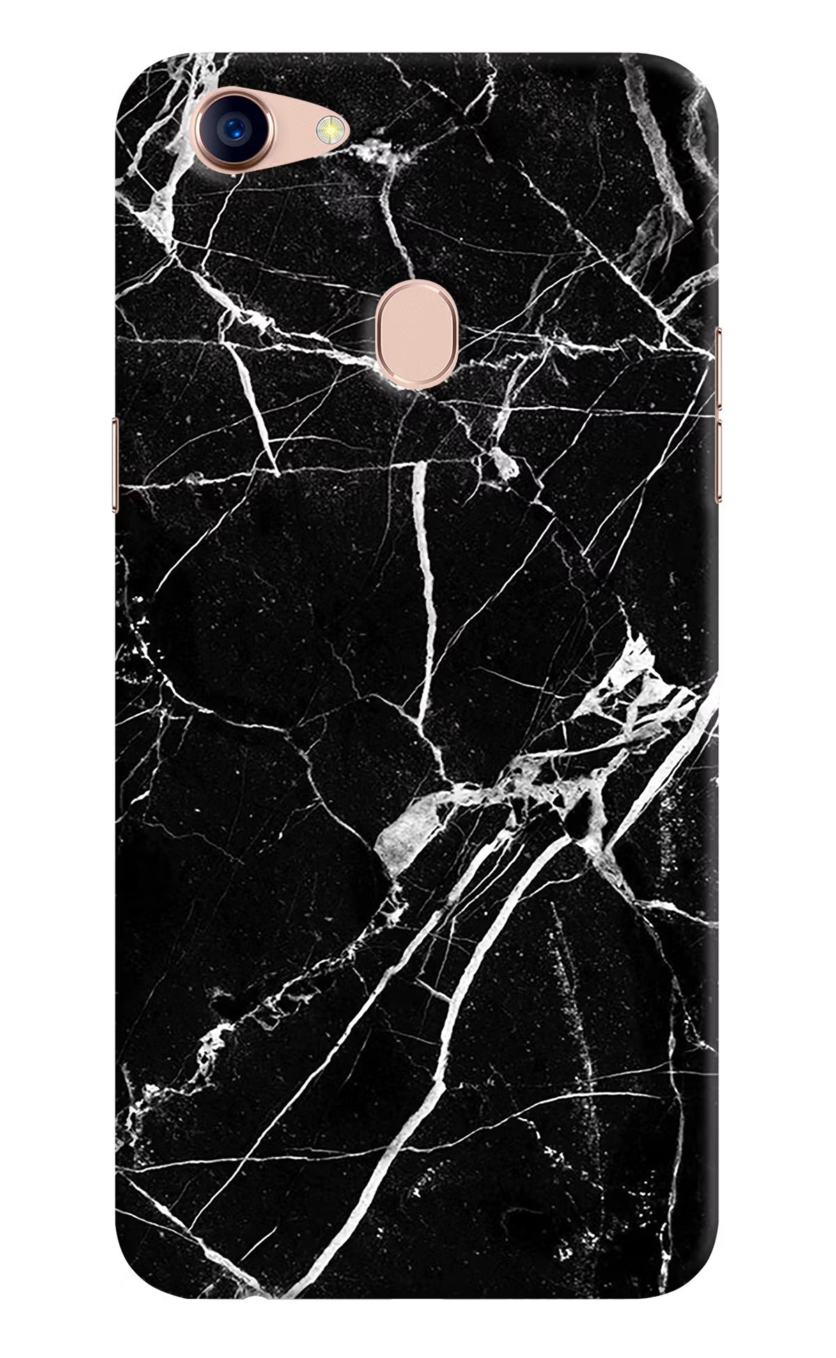 Black Marble Pattern Oppo F5 Hard Case Back Cover by Casekaro