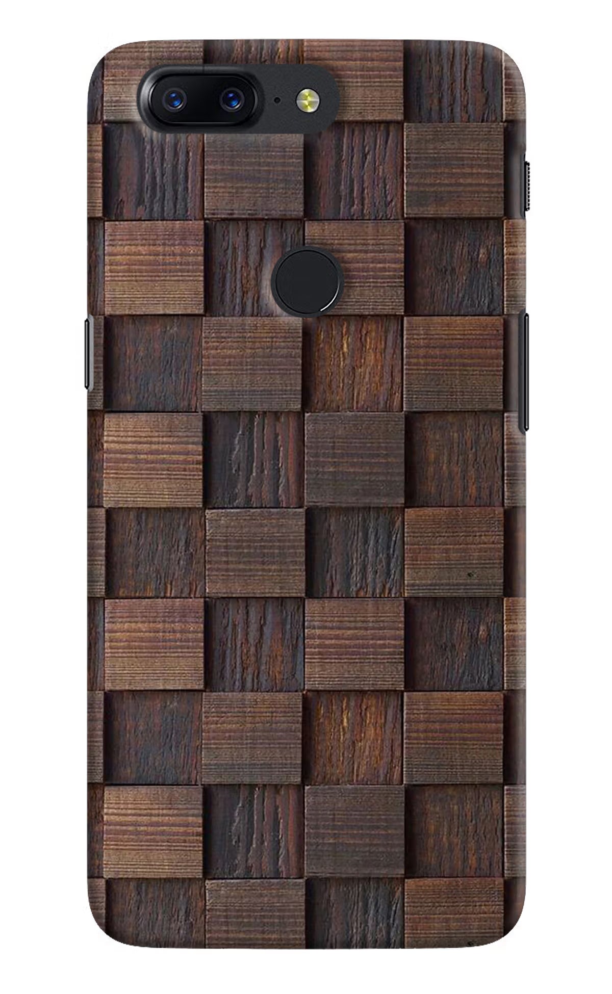 Wooden Cube Design Oneplus 5T Hard Case Back Cover by Casekaro