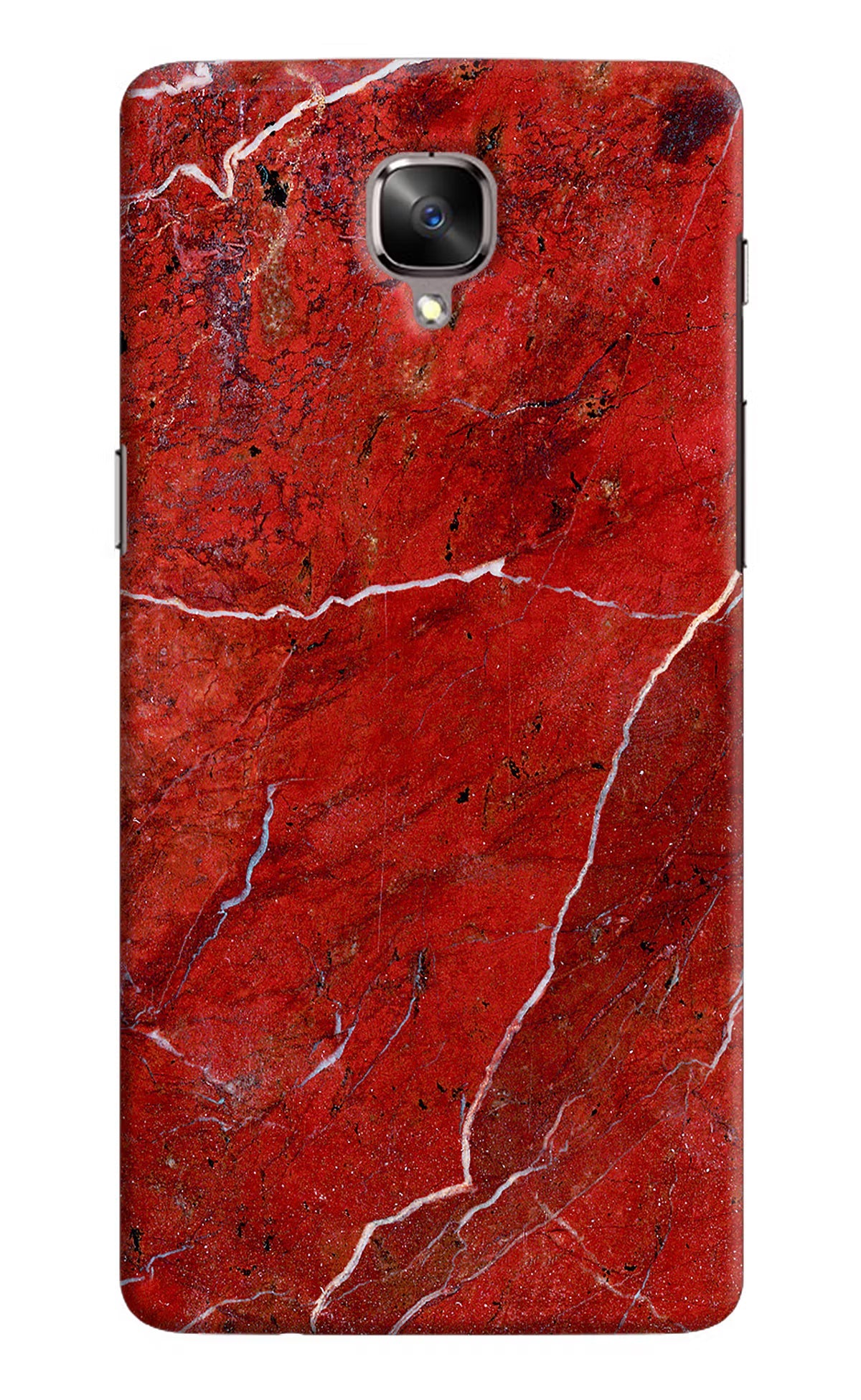 Red Marble Design Oneplus 3/3T Hard Case Back Cover by Casekaro