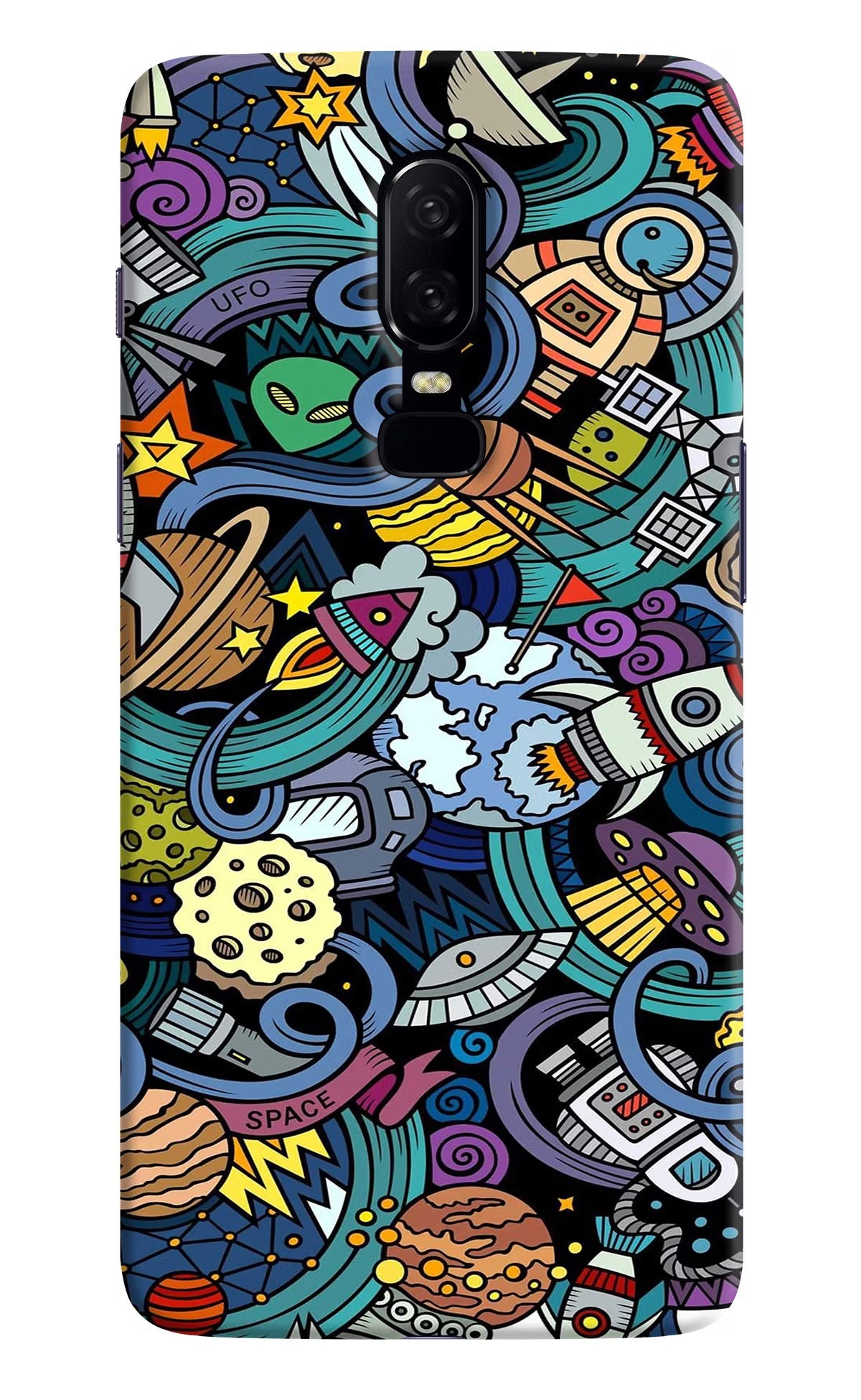 Space Abstract Oneplus 6 Hard Case Back Cover by Casekaro