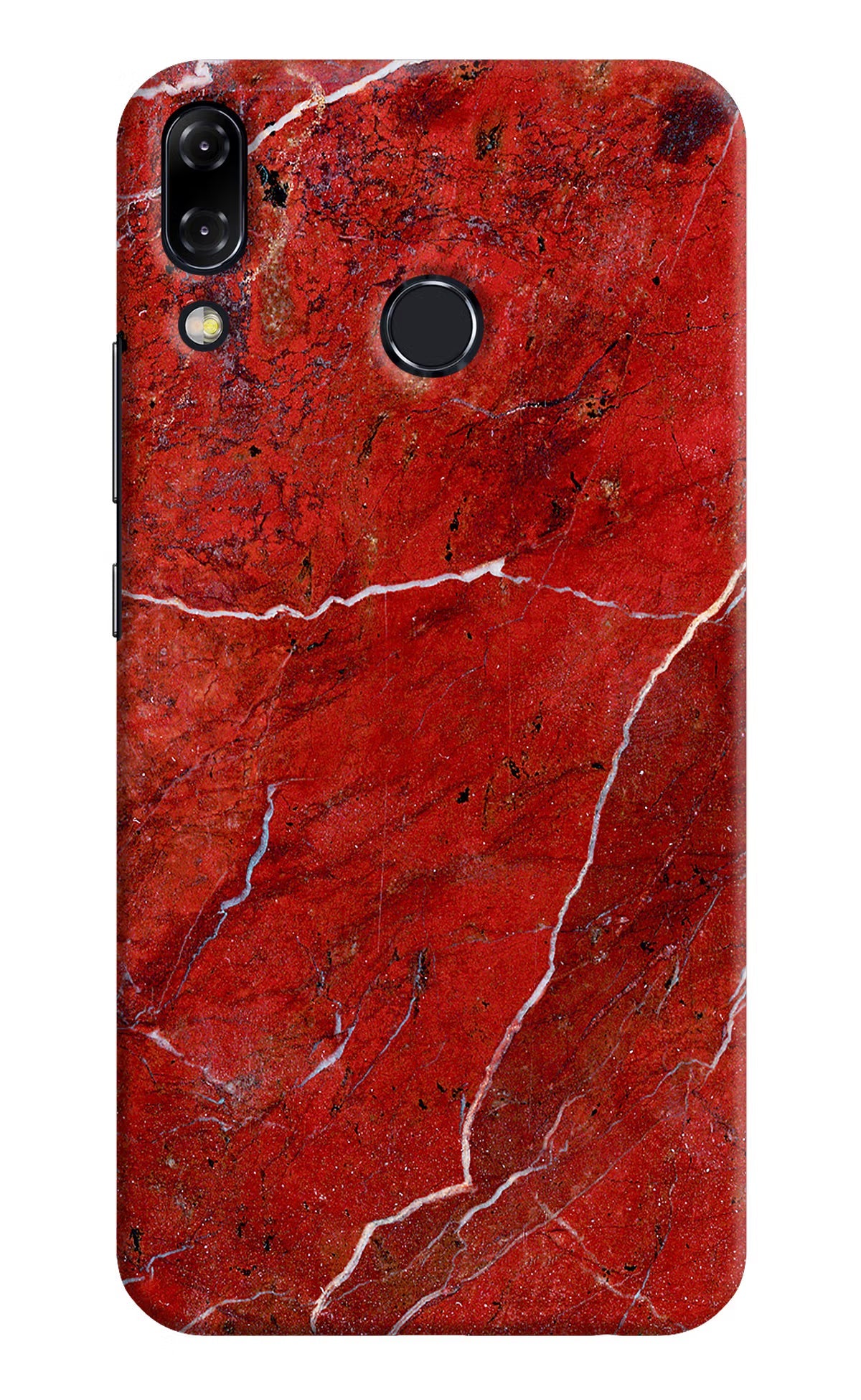 Red Marble Design Asus Zenfone 5Z Hard Case Back Cover by Casekaro