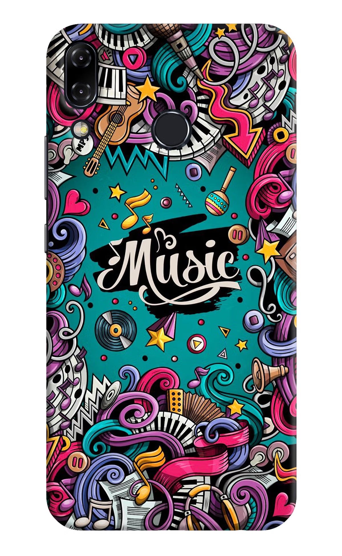 Music Graffiti Asus Zenfone 5Z Hard Case Back Cover by Casekaro
