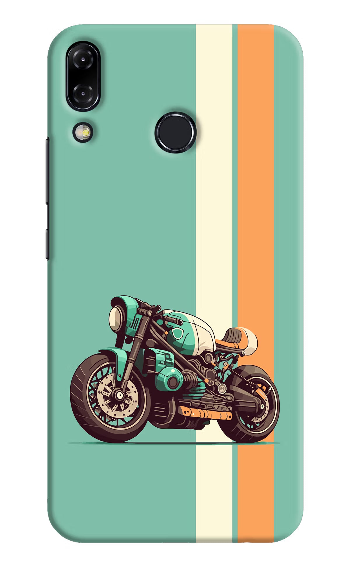 Striped Moto Drift Asus Zenfone 5Z Hard Case Back Cover by Casekaro