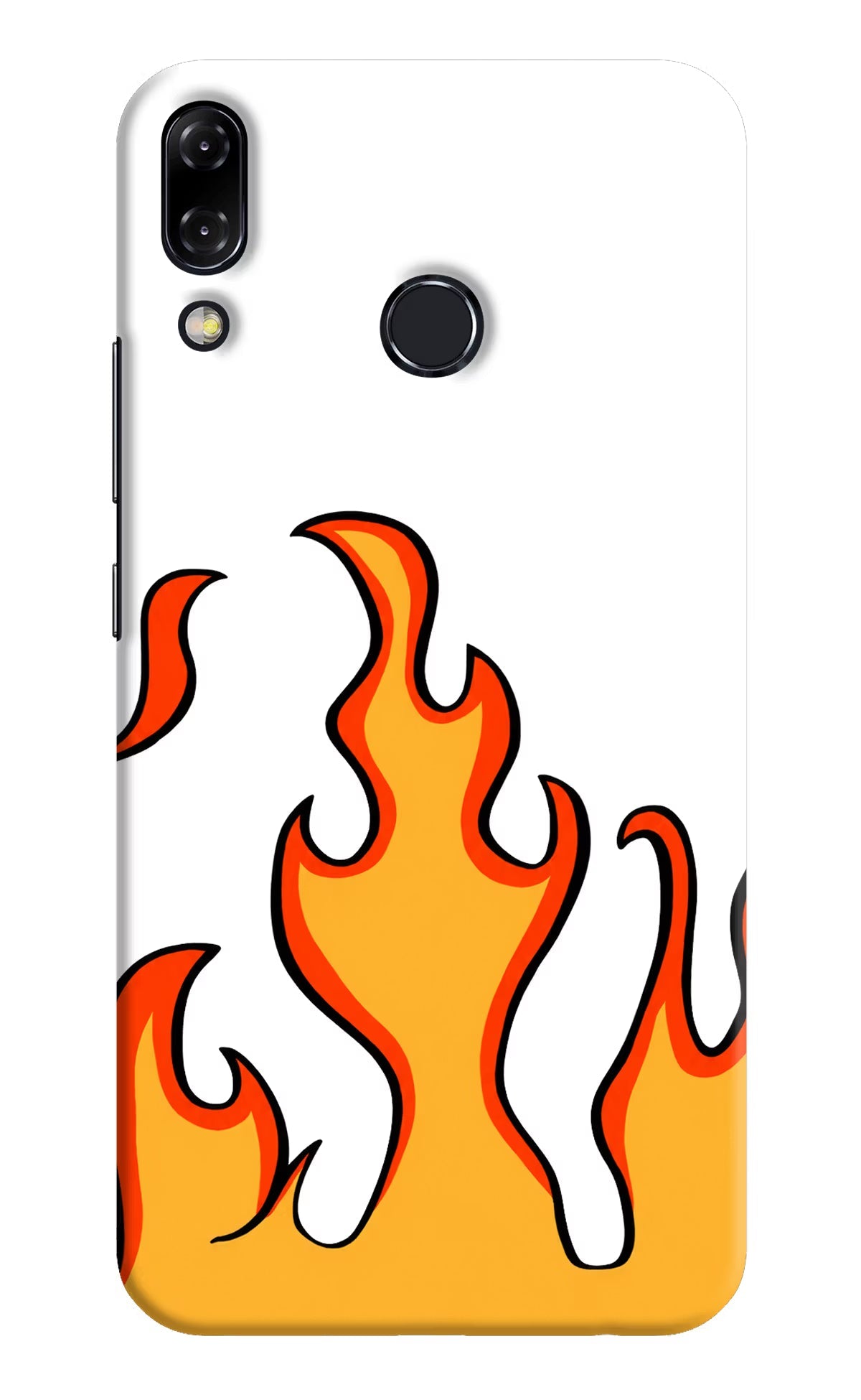 Fired Up – White Asus Zenfone 5Z Hard Case Back Cover by Casekaro
