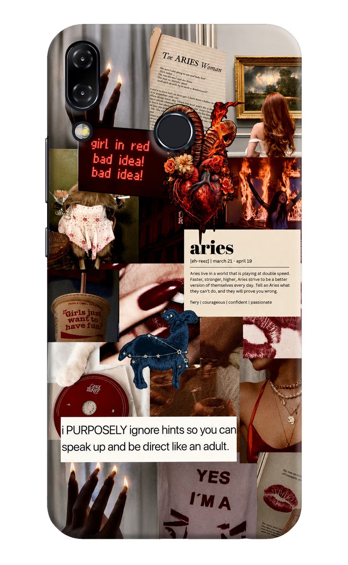 Zodiac Aries Asus Zenfone 5Z Hard Case Back Cover by Casekaro
