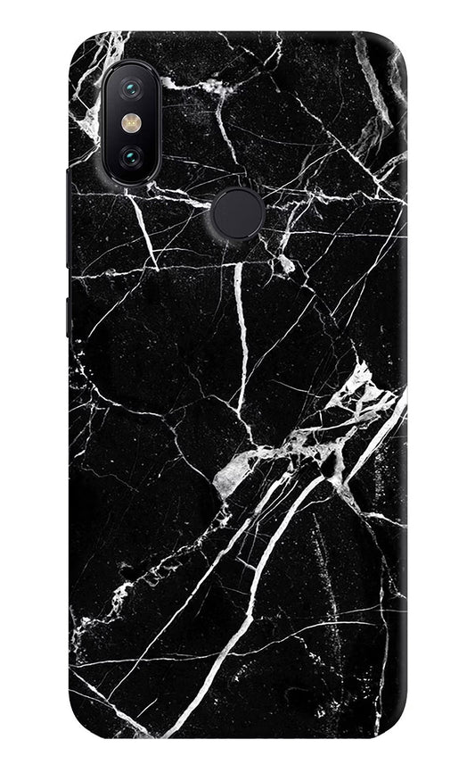 Black Marble Pattern Mi A2 Hard Case Back Cover by Casekaro