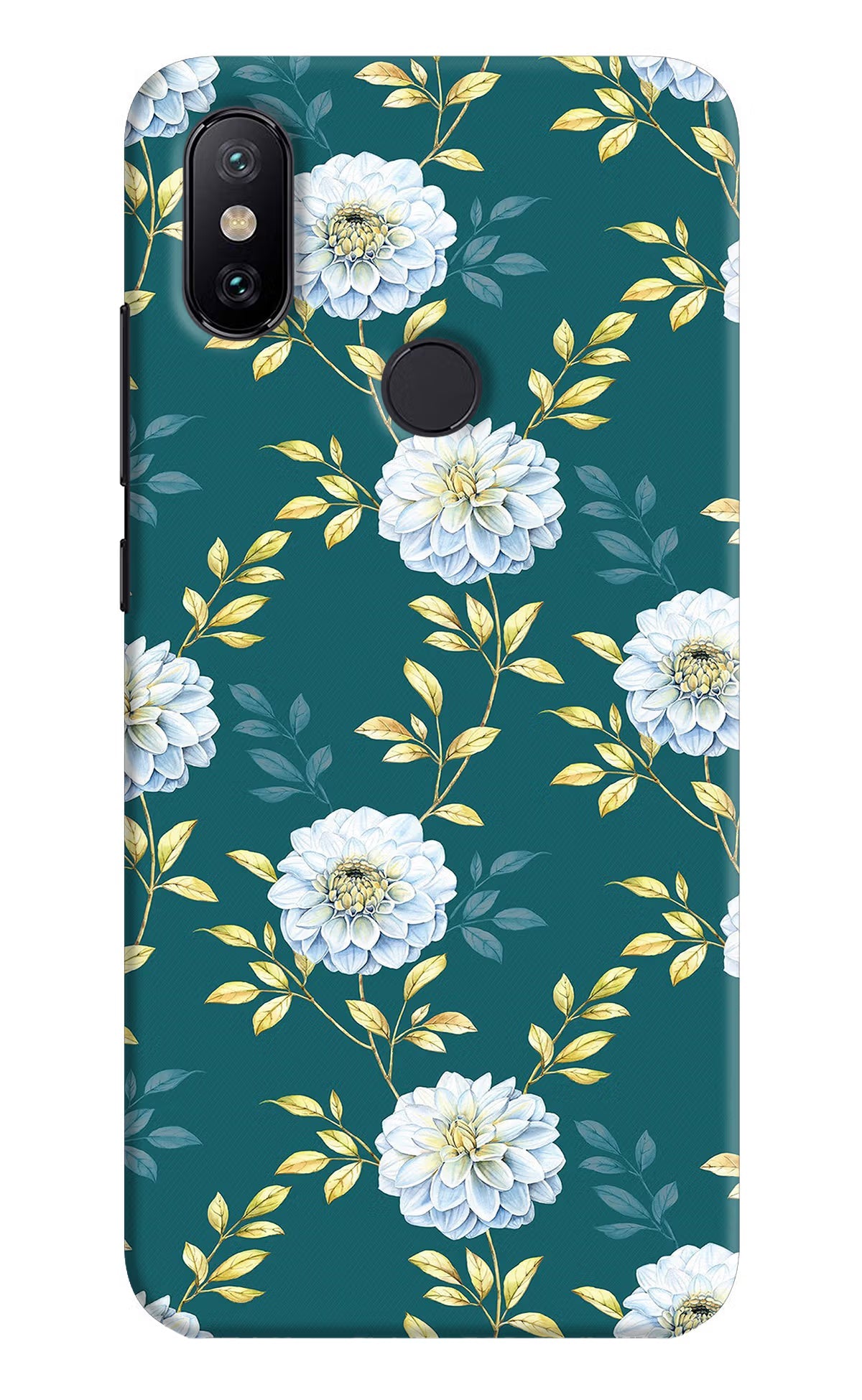 Flowers Mi A2 Hard Case Back Cover by Casekaro