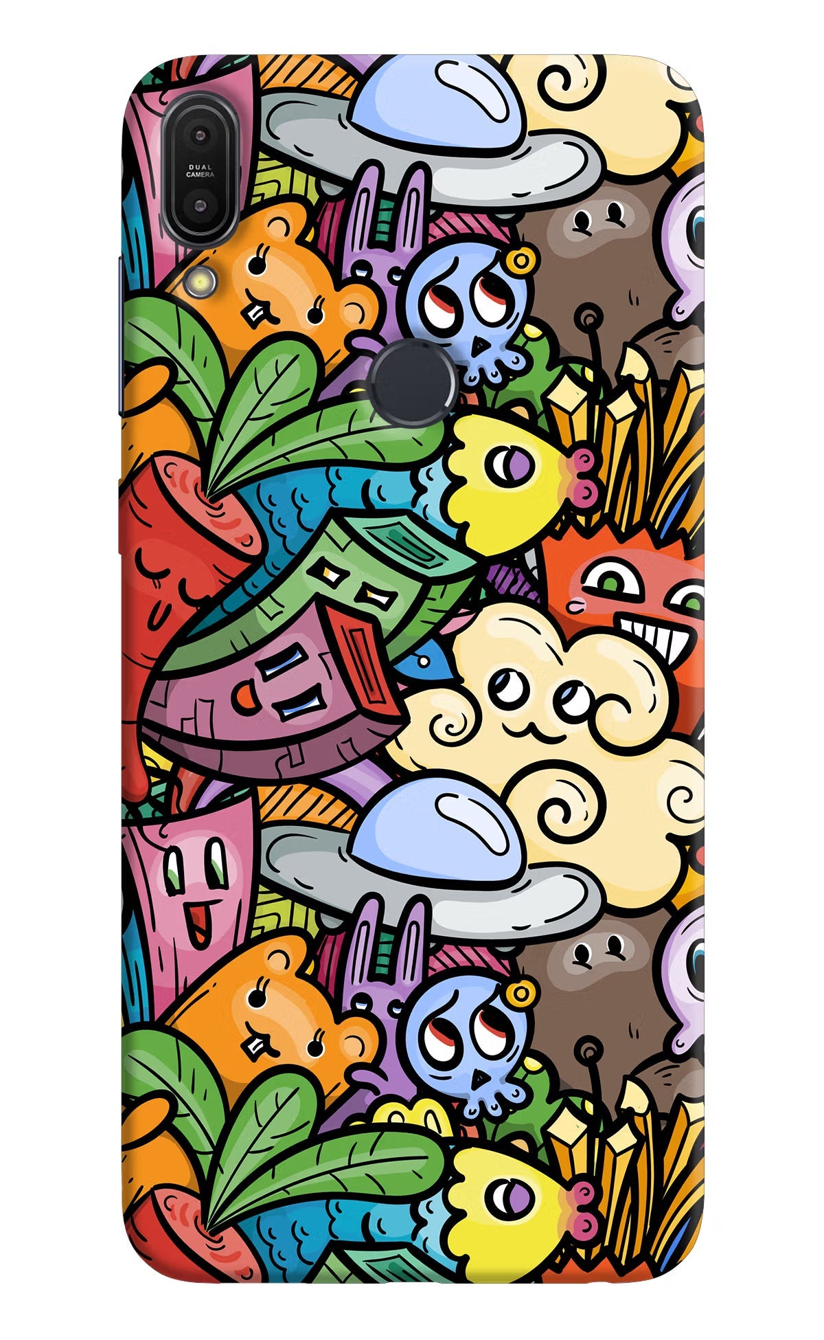 Veggie Doodle Asus Zenfone Max Pro M1 Hard Case Back Cover by Casekaro