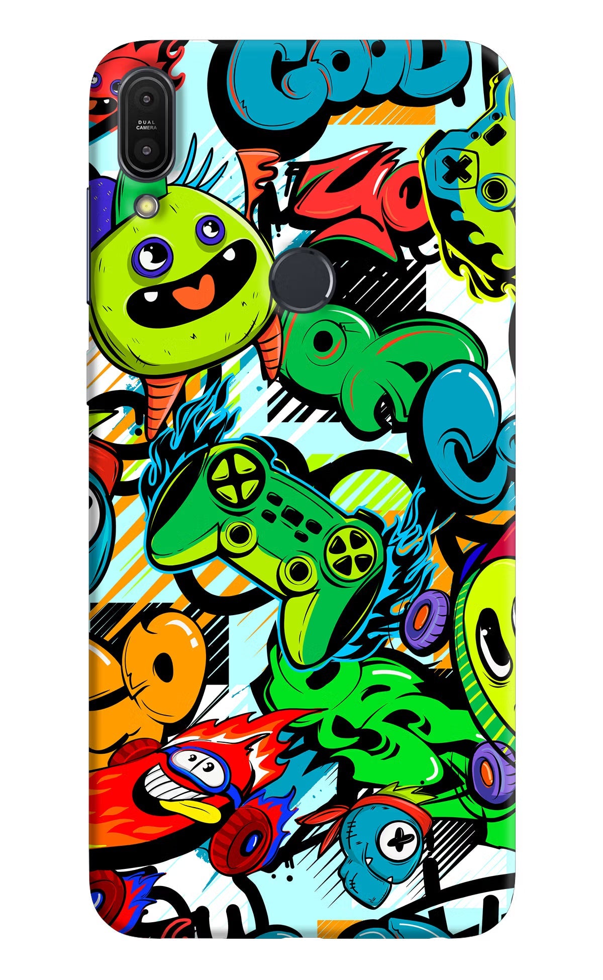 Game Doodle Asus Zenfone Max Pro M1 Hard Case Back Cover by Casekaro
