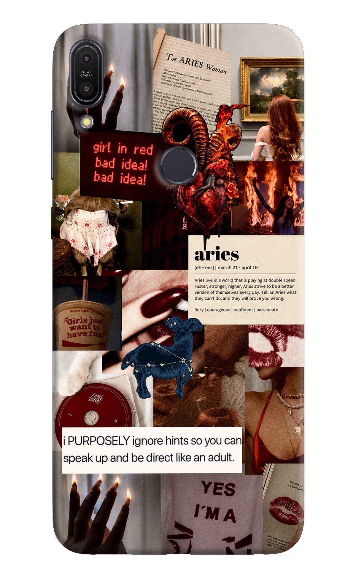 Zodiac Aries Asus Zenfone Max Pro M1 Hard Case Back Cover by Casekaro