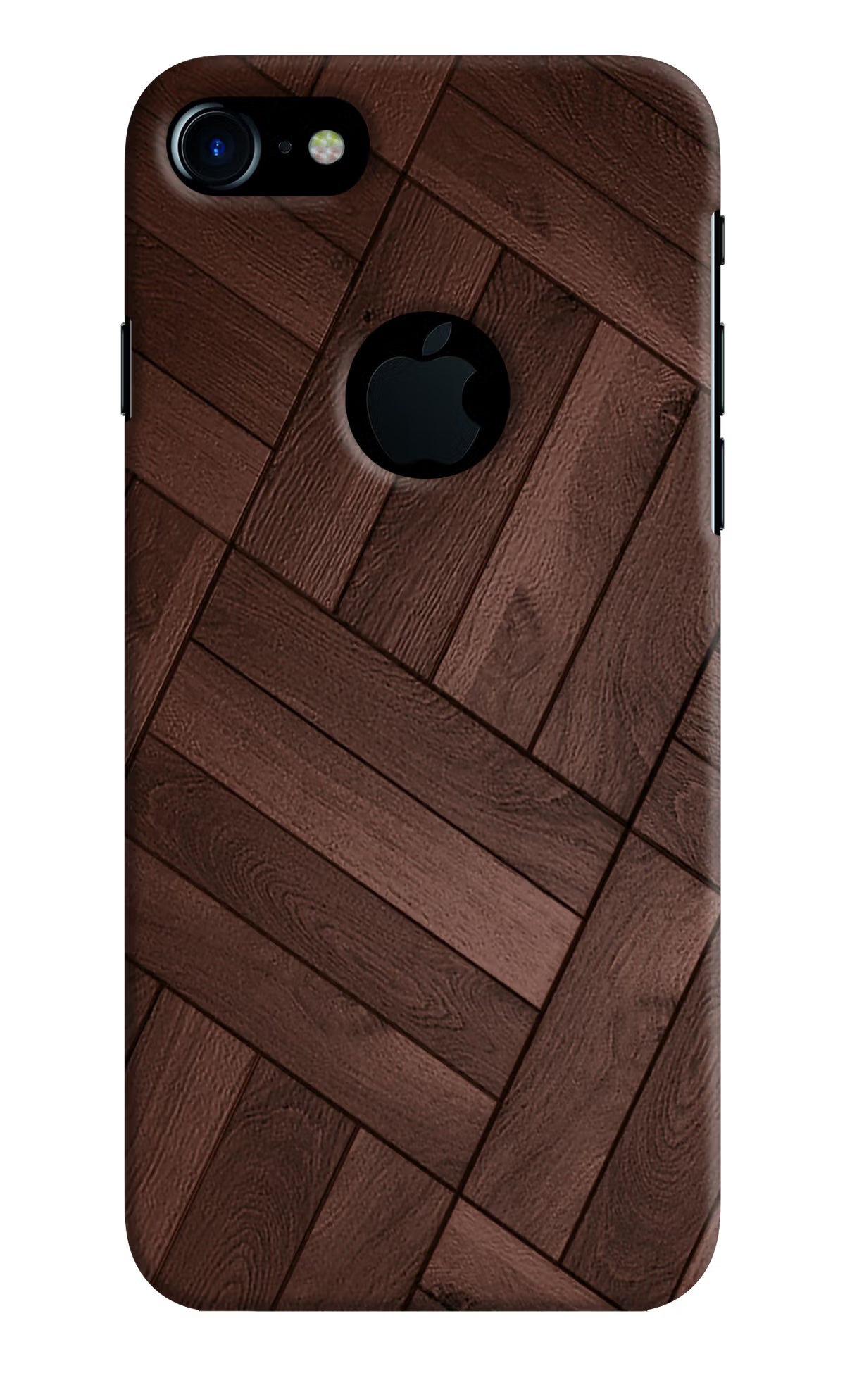 Wooden Texture Design iPhone 7 Logocut Hard Case Back Cover by Casekaro