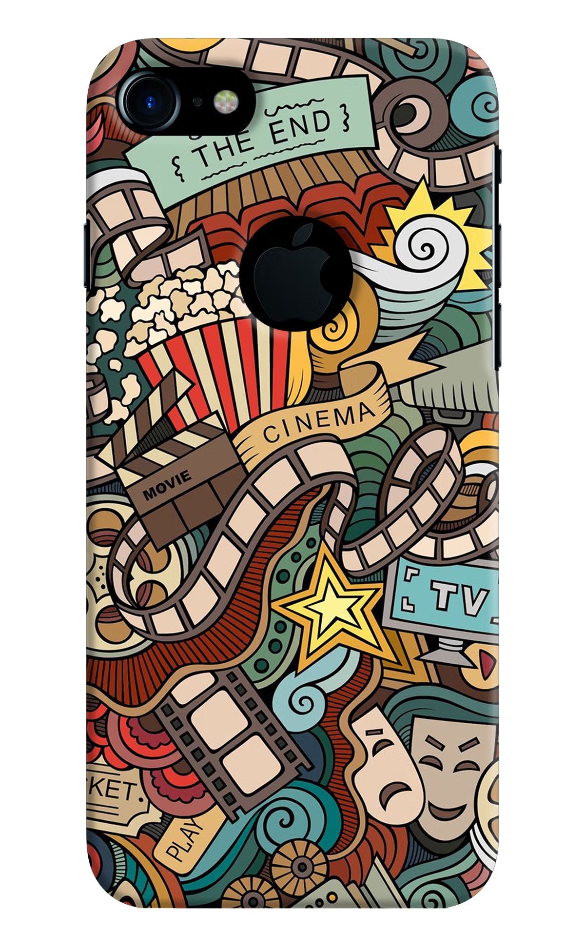 Cinema Abstract iPhone 7 Logocut Hard Case Back Cover by Casekaro