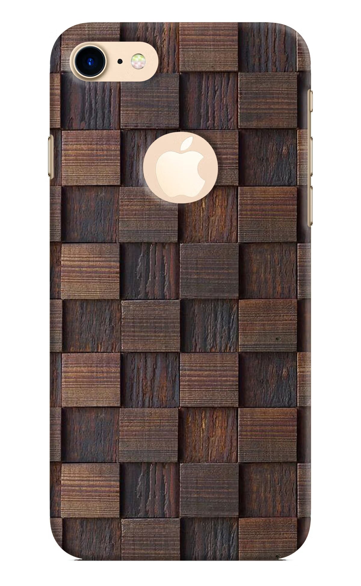 Wooden Cube Design iPhone 8 Logocut Hard Case Back Cover by Casekaro