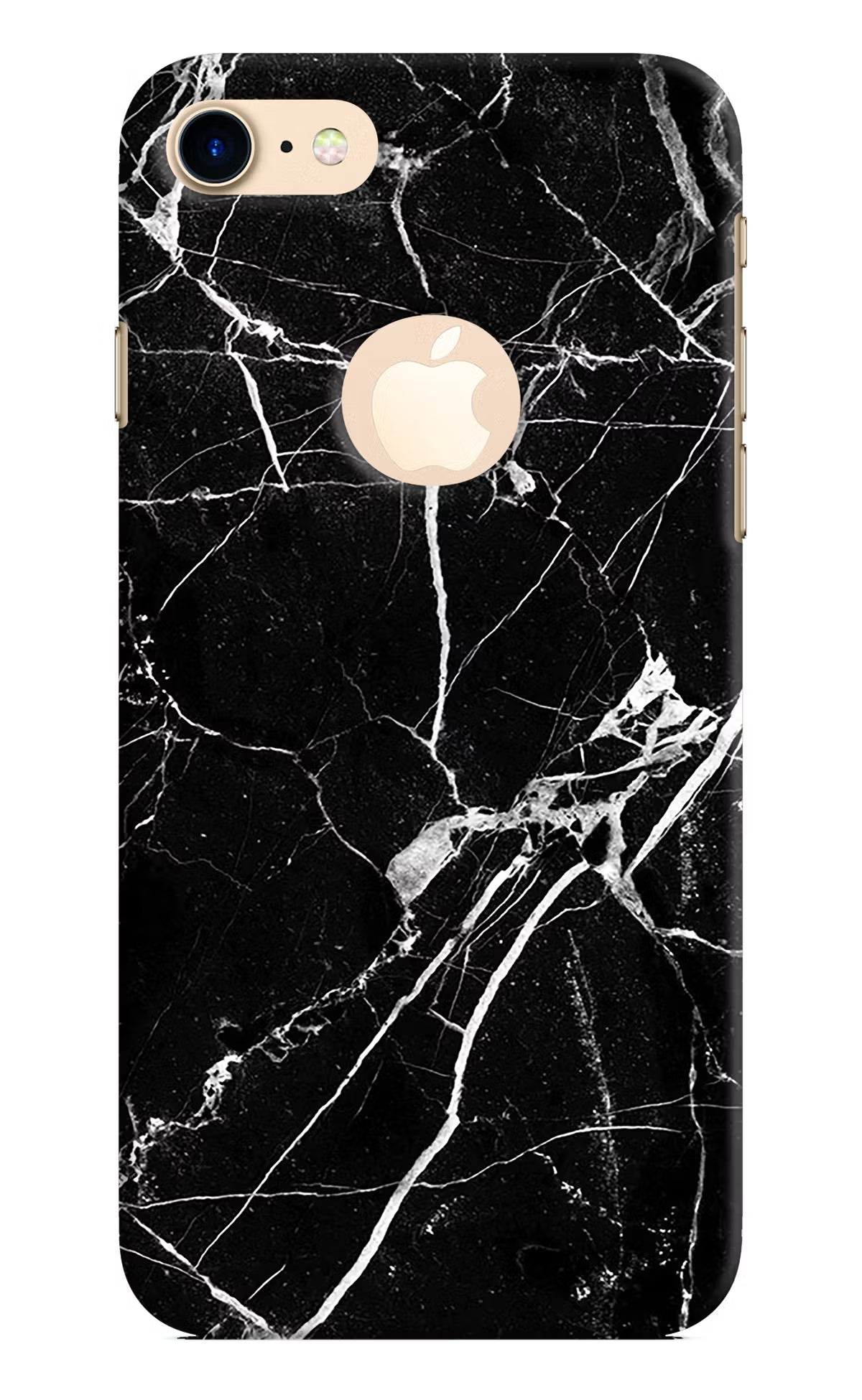 Black Marble Pattern iPhone 8 Logocut Hard Case Back Cover by Casekaro