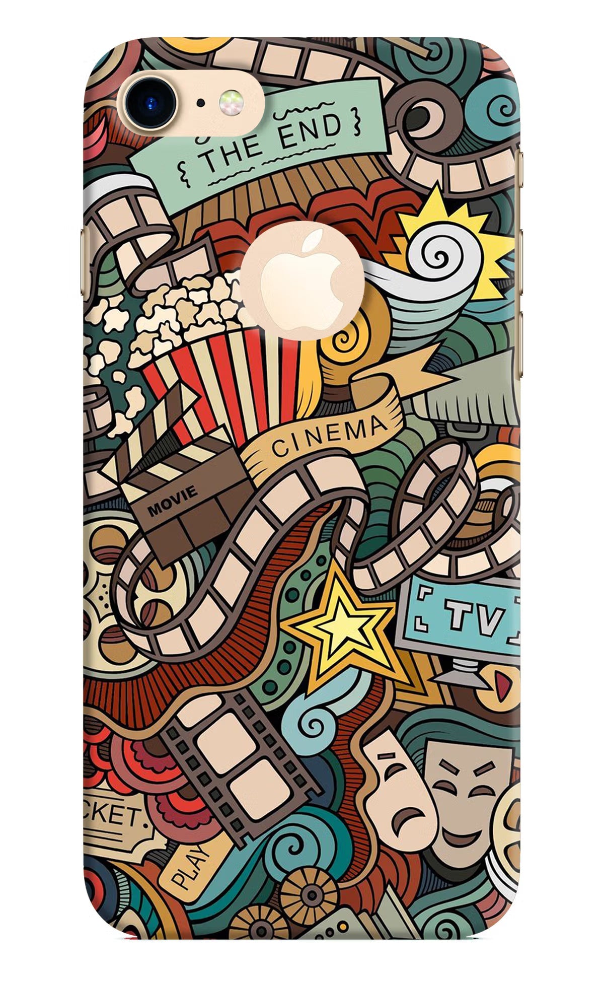 Cinema Abstract iPhone 8 Logocut Hard Case Back Cover by Casekaro