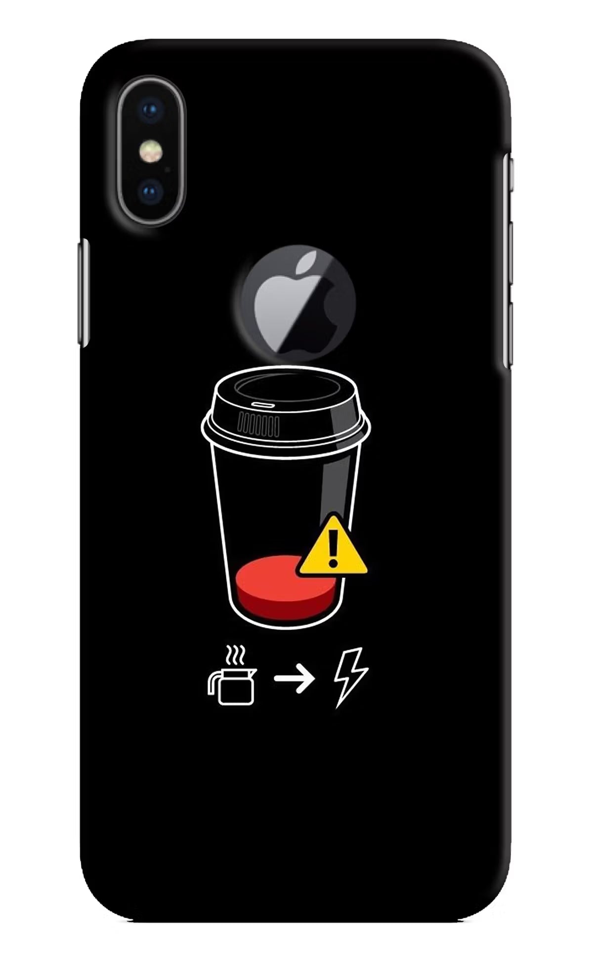 Coffee iPhone X Logocut Hard Case Back Cover by Casekaro