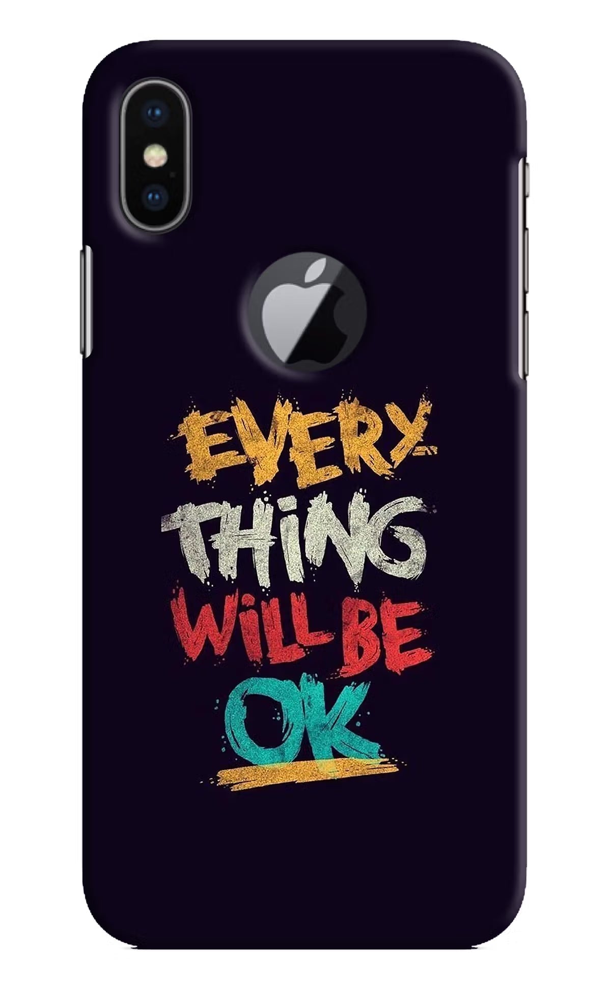 Everything Will Be Ok iPhone X Logocut Hard Case Back Cover by Casekaro