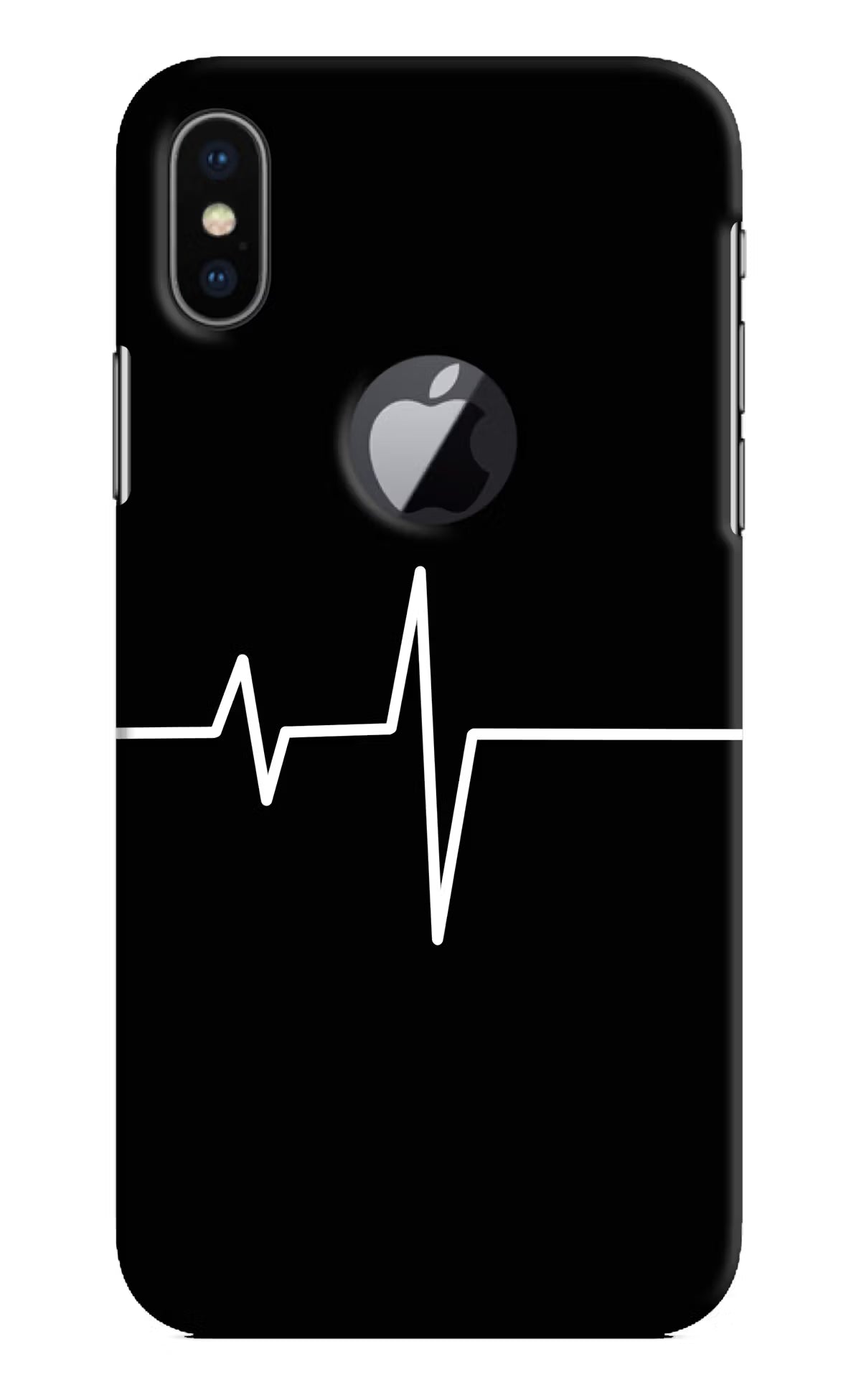 Heart Beats iPhone X Logocut Hard Case Back Cover by Casekaro