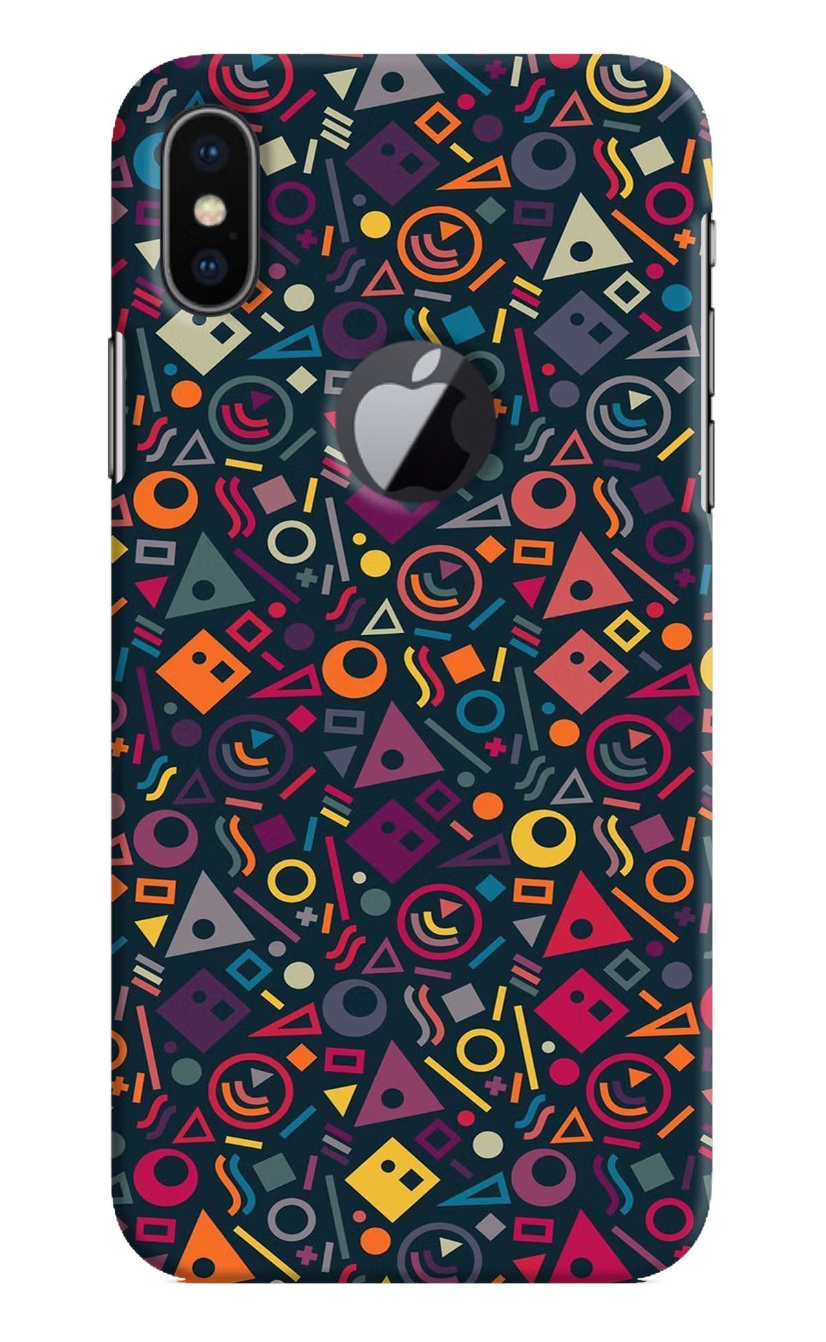Geometric Abstract iPhone X Logocut Hard Case Back Cover by Casekaro