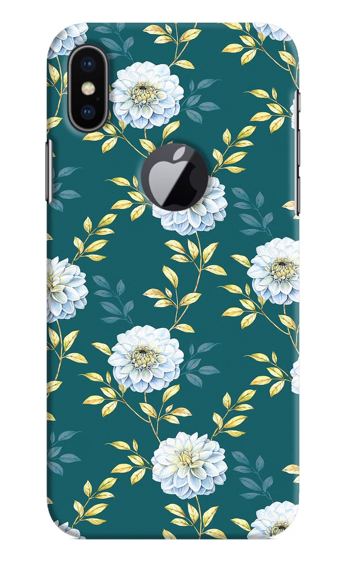 Flowers iPhone X Logocut Hard Case Back Cover by Casekaro