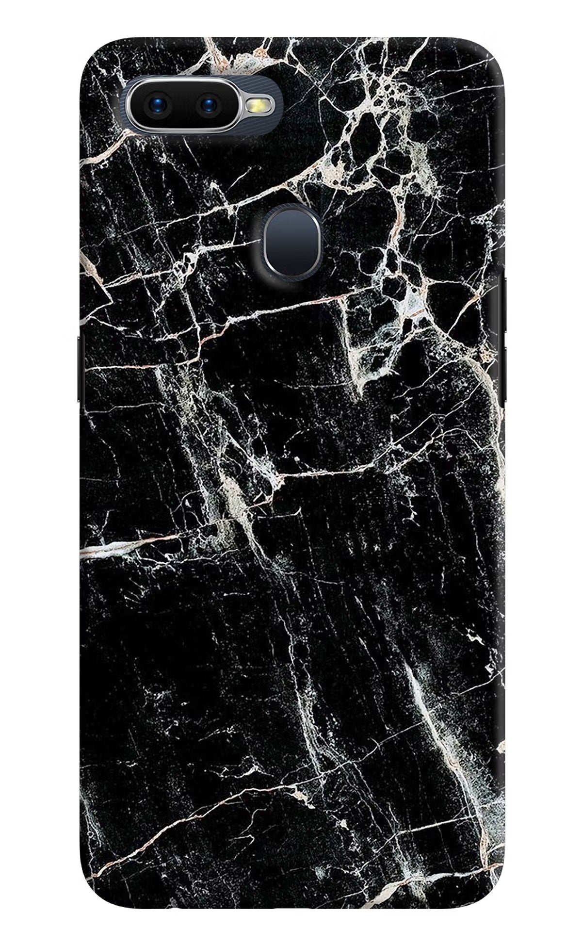 Black Marble Texture Oppo F9/F9 Pro Hard Case Back Cover by Casekaro