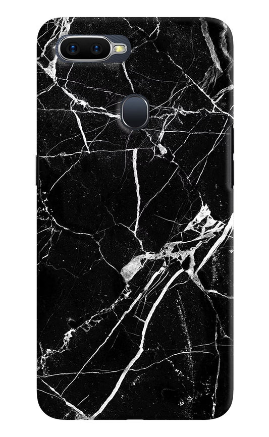 Black Marble Pattern Oppo F9/F9 Pro Hard Case Back Cover by Casekaro